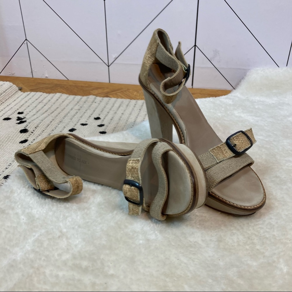 Surface to Air Tan Suede Block Heel Sandals